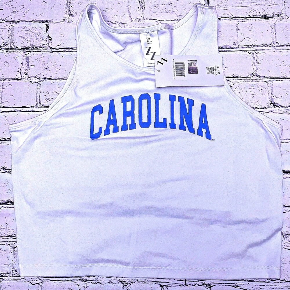 North Carolina‎ Tar Heels Crop Tank Top Womens XL White NCAA  NEW
